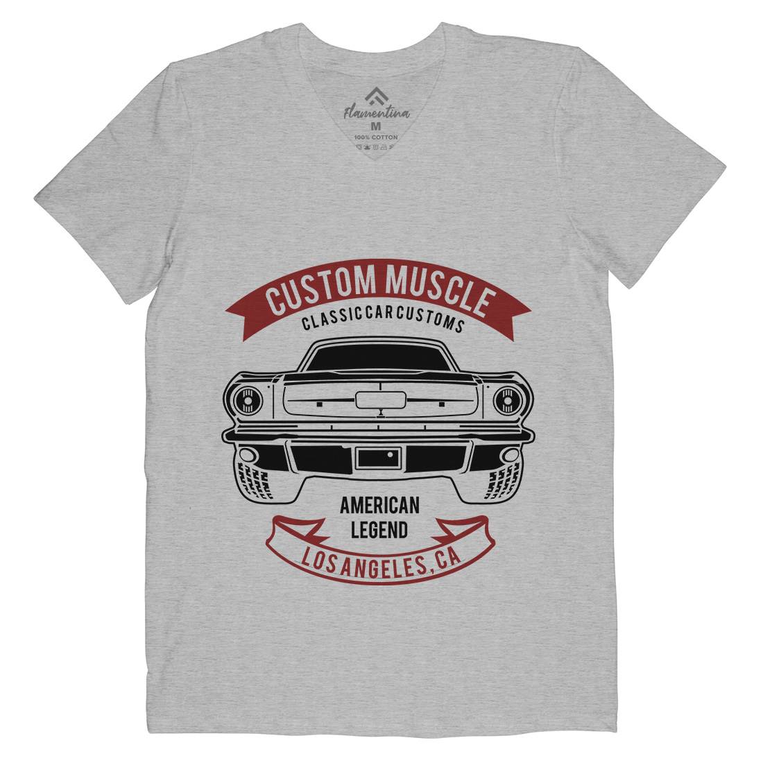 Custom Muscle Mens V-Neck T-Shirt Cars B200
