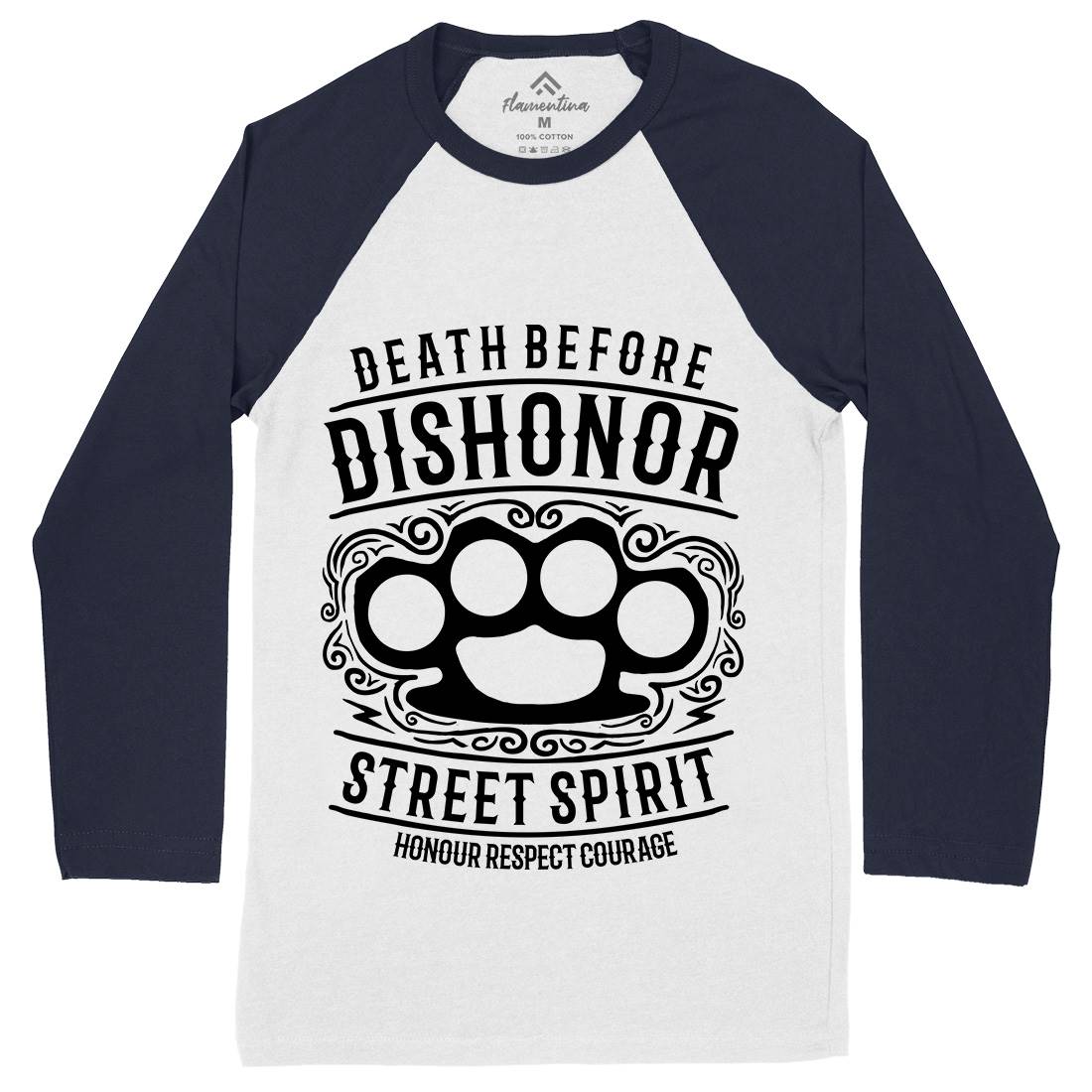 Death Before Dishonour Mens Long Sleeve Baseball T-Shirt Army B202