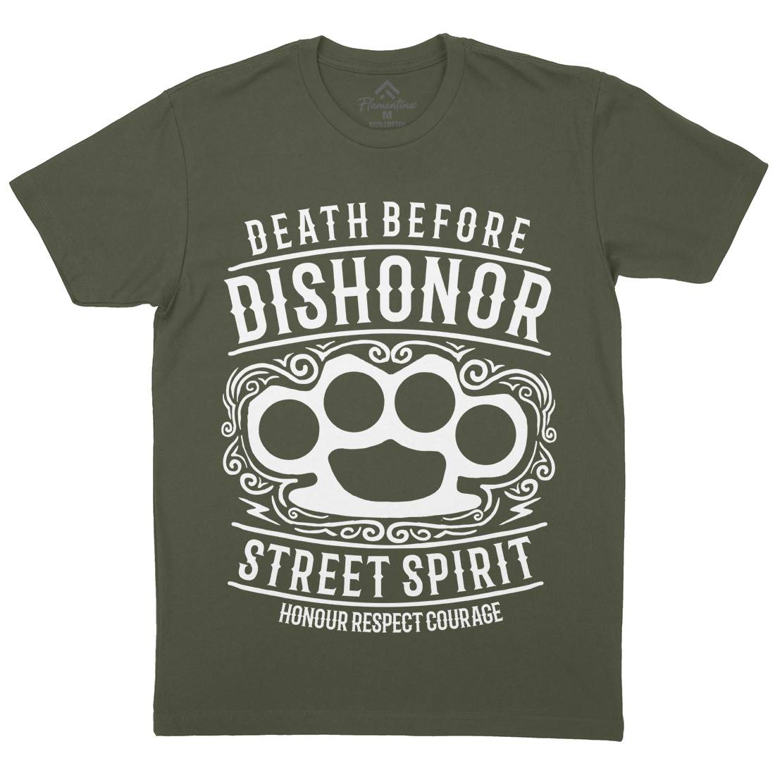 Death Before Dishonour Mens Organic Crew Neck T-Shirt Army B202