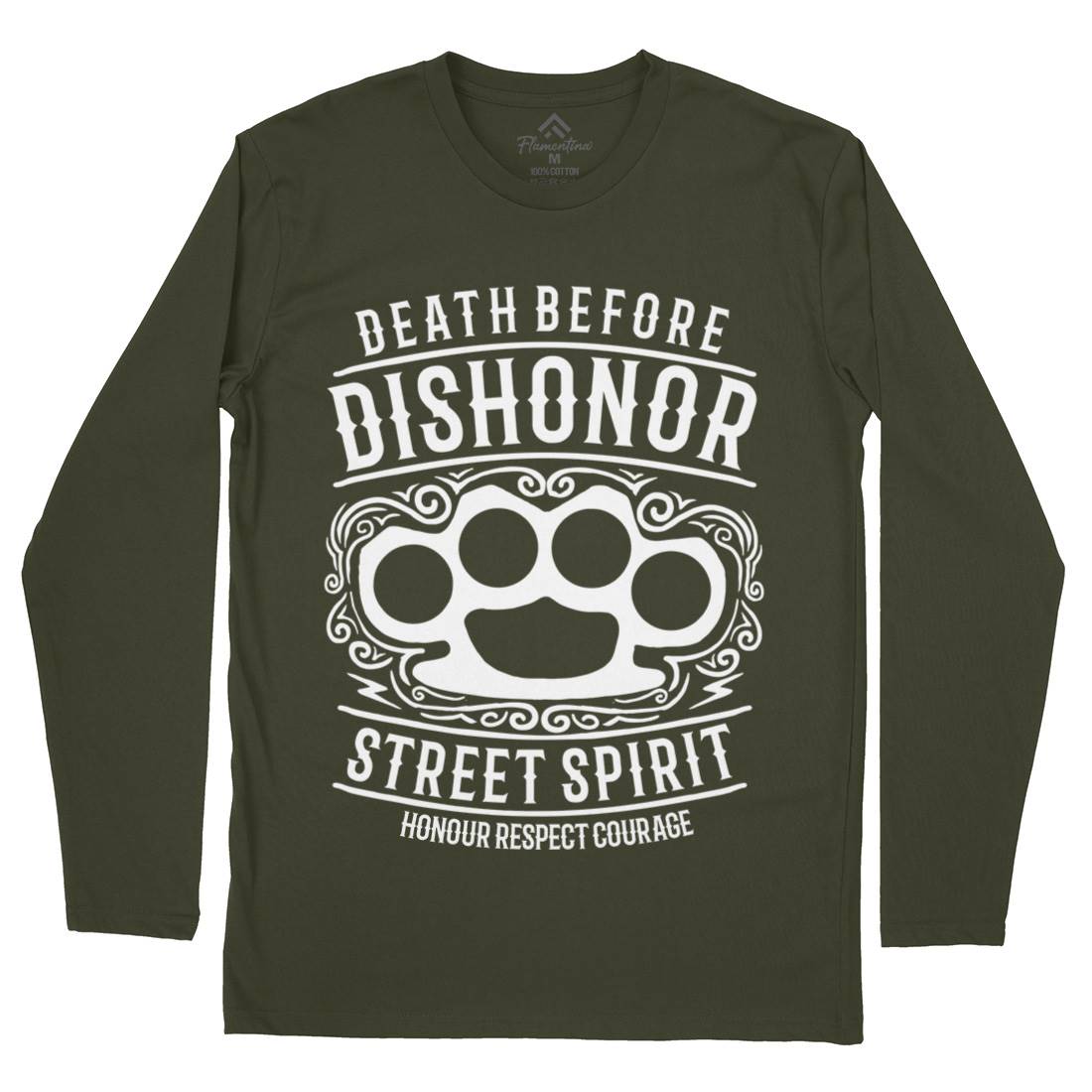 Death Before Dishonour Mens Long Sleeve T-Shirt Army B202