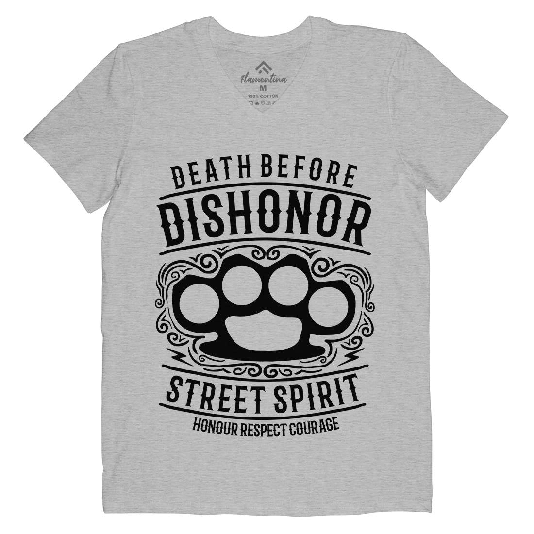 Death Before Dishonour Mens V-Neck T-Shirt Army B202
