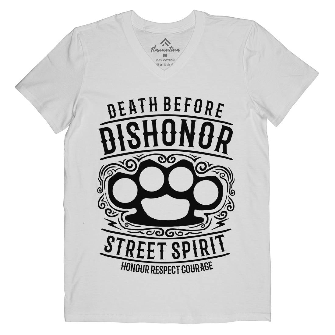 Death Before Dishonour Mens V-Neck T-Shirt Army B202