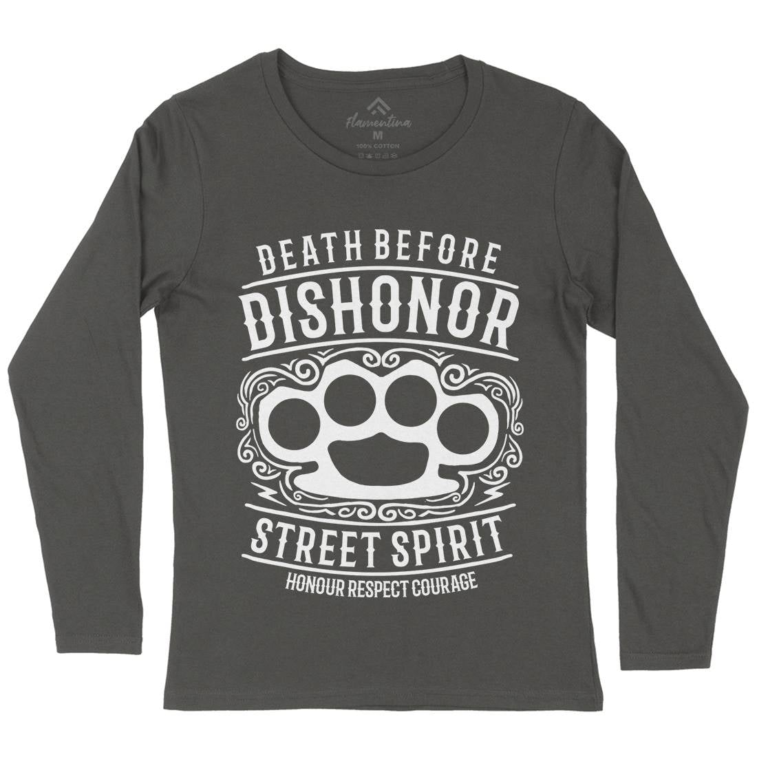 Death Before Dishonour Womens Long Sleeve T-Shirt Army B202