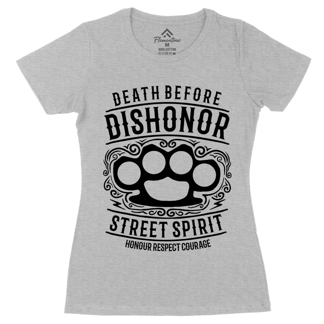 Death Before Dishonour Womens Organic Crew Neck T-Shirt Army B202