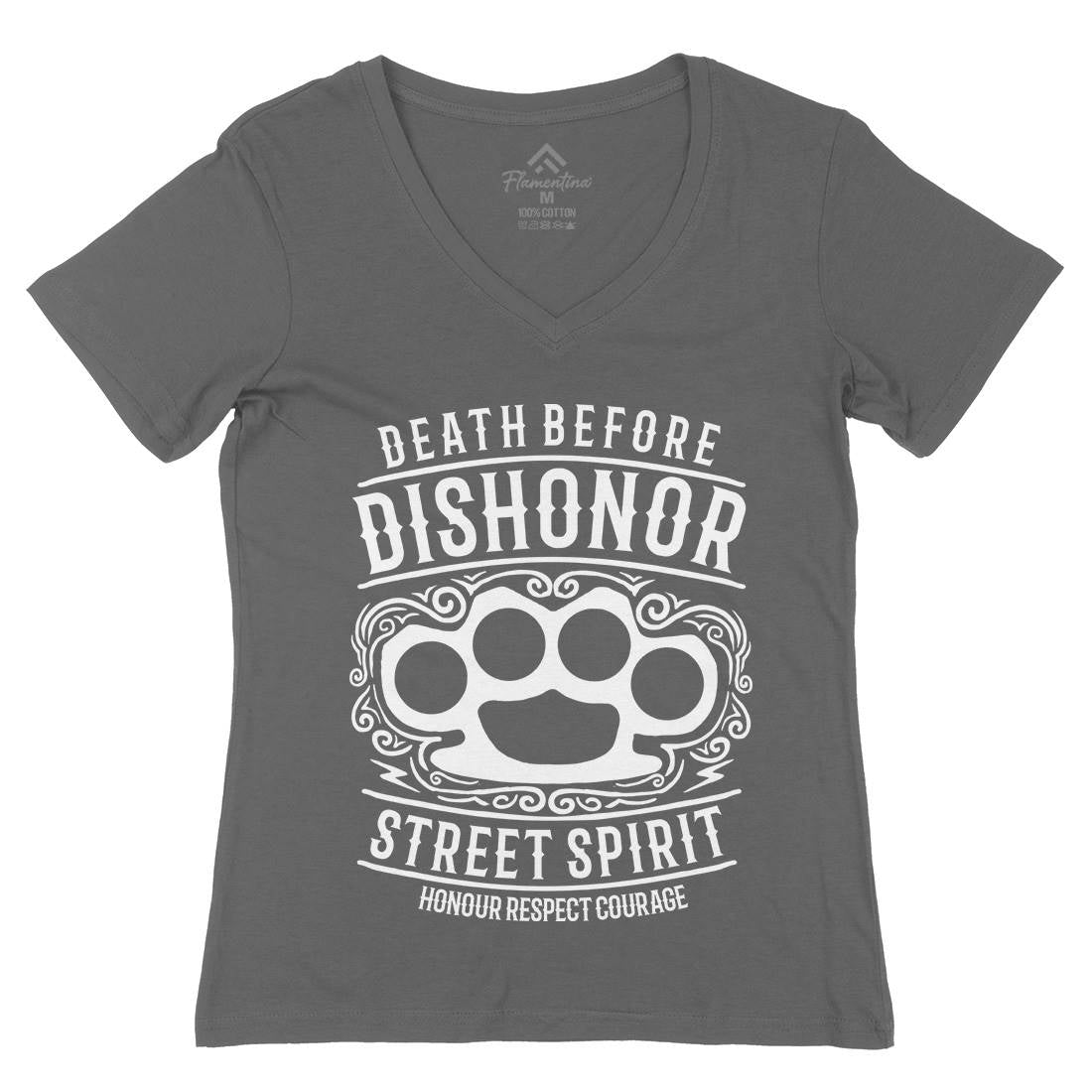 Death Before Dishonour Womens Organic V-Neck T-Shirt Army B202