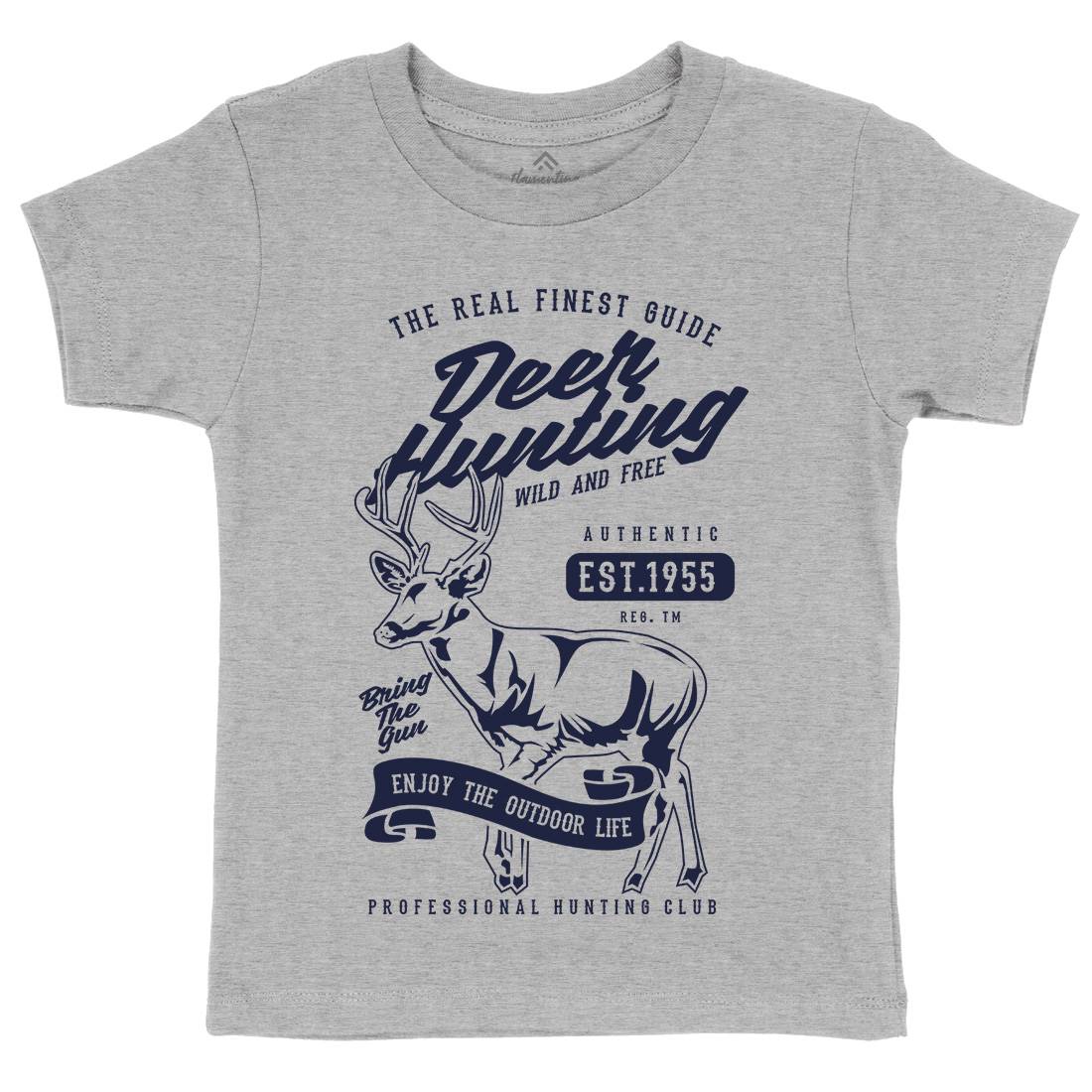 Deer Hunting Kids Crew Neck T-Shirt Sport B203