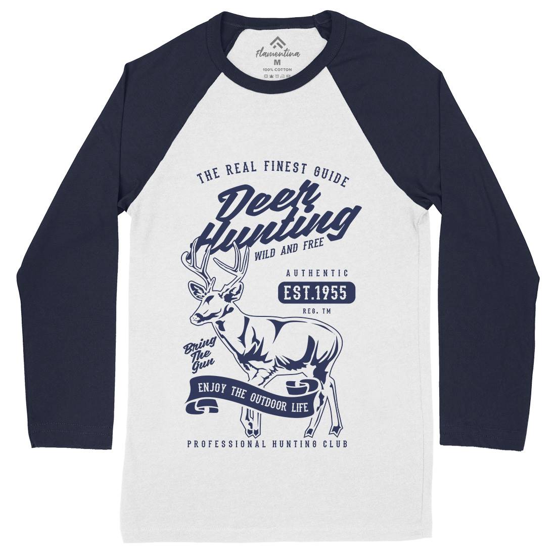 Deer Hunting Mens Long Sleeve Baseball T-Shirt Sport B203