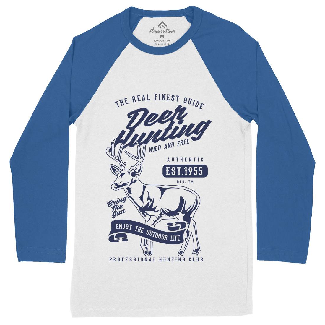 Deer Hunting Mens Long Sleeve Baseball T-Shirt Sport B203