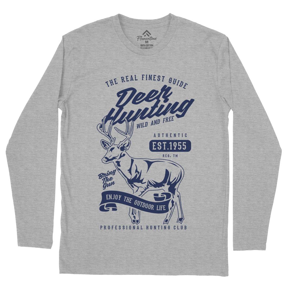 Deer Hunting Mens Long Sleeve T-Shirt Sport B203