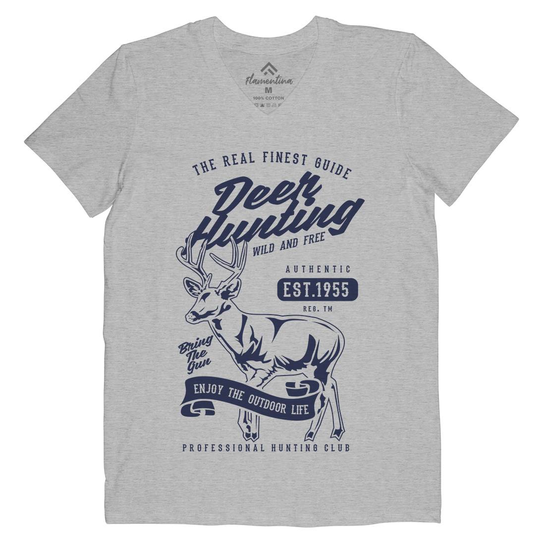 Deer Hunting Mens V-Neck T-Shirt Sport B203