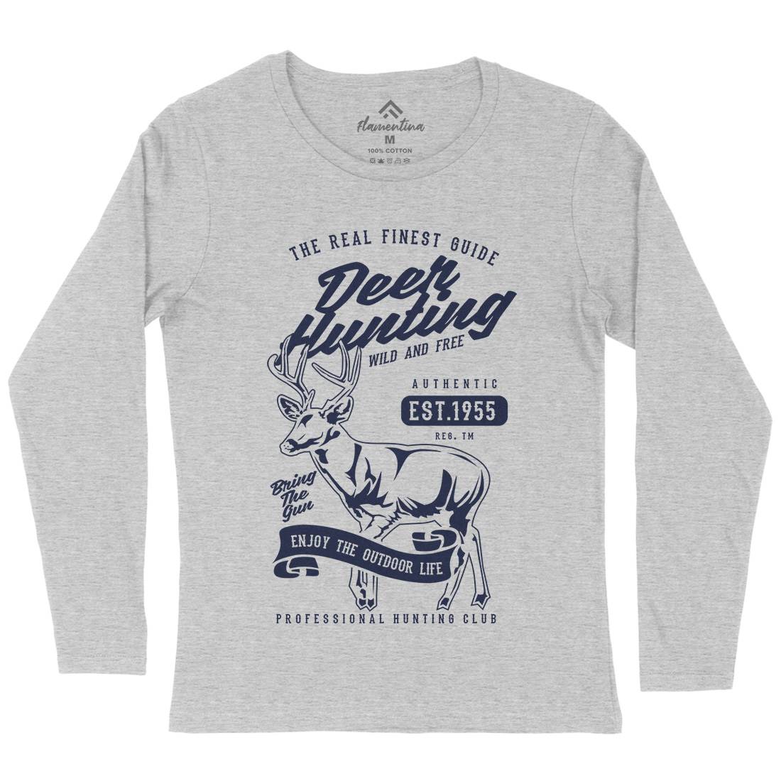 Deer Hunting Womens Long Sleeve T-Shirt Sport B203
