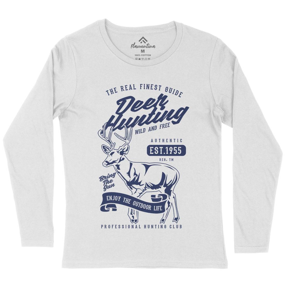 Deer Hunting Womens Long Sleeve T-Shirt Sport B203