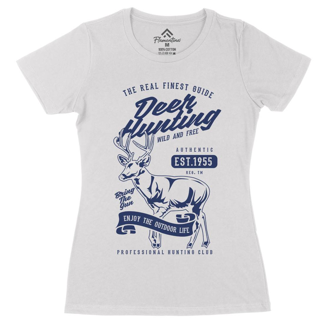 Deer Hunting Womens Organic Crew Neck T-Shirt Sport B203