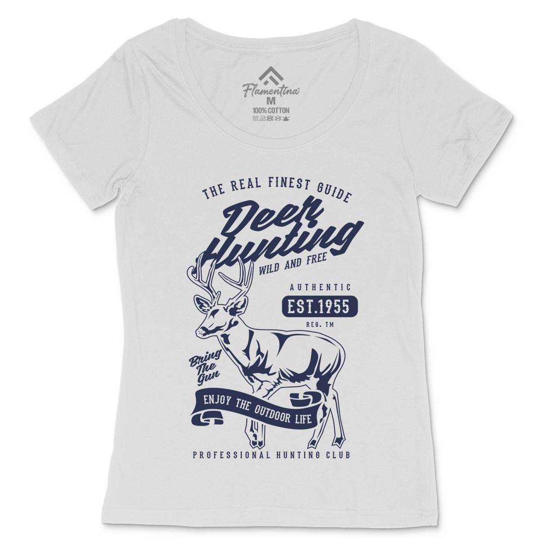Deer Hunting Womens Scoop Neck T-Shirt Sport B203