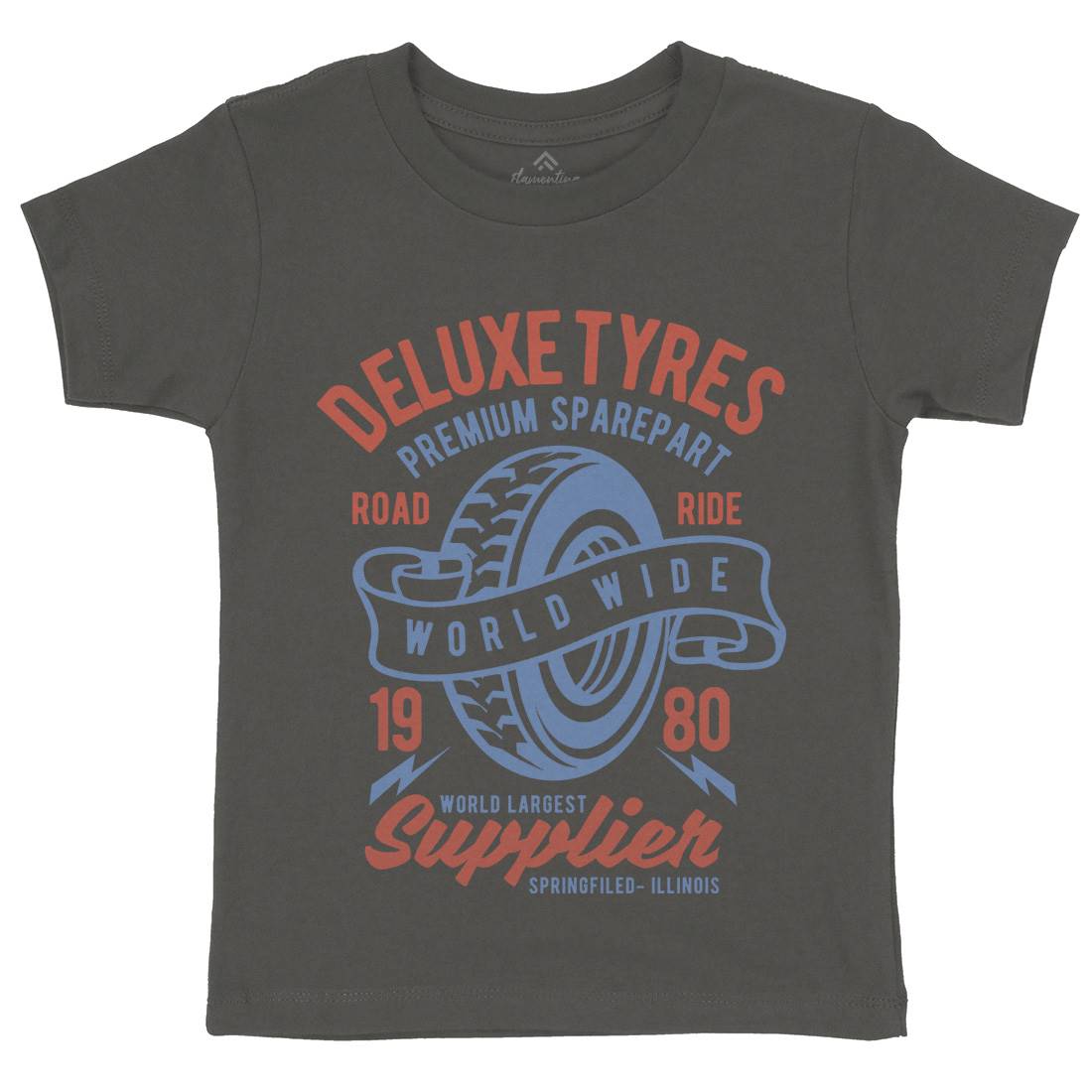 Deluxe Tyres Kids Crew Neck T-Shirt Cars B204
