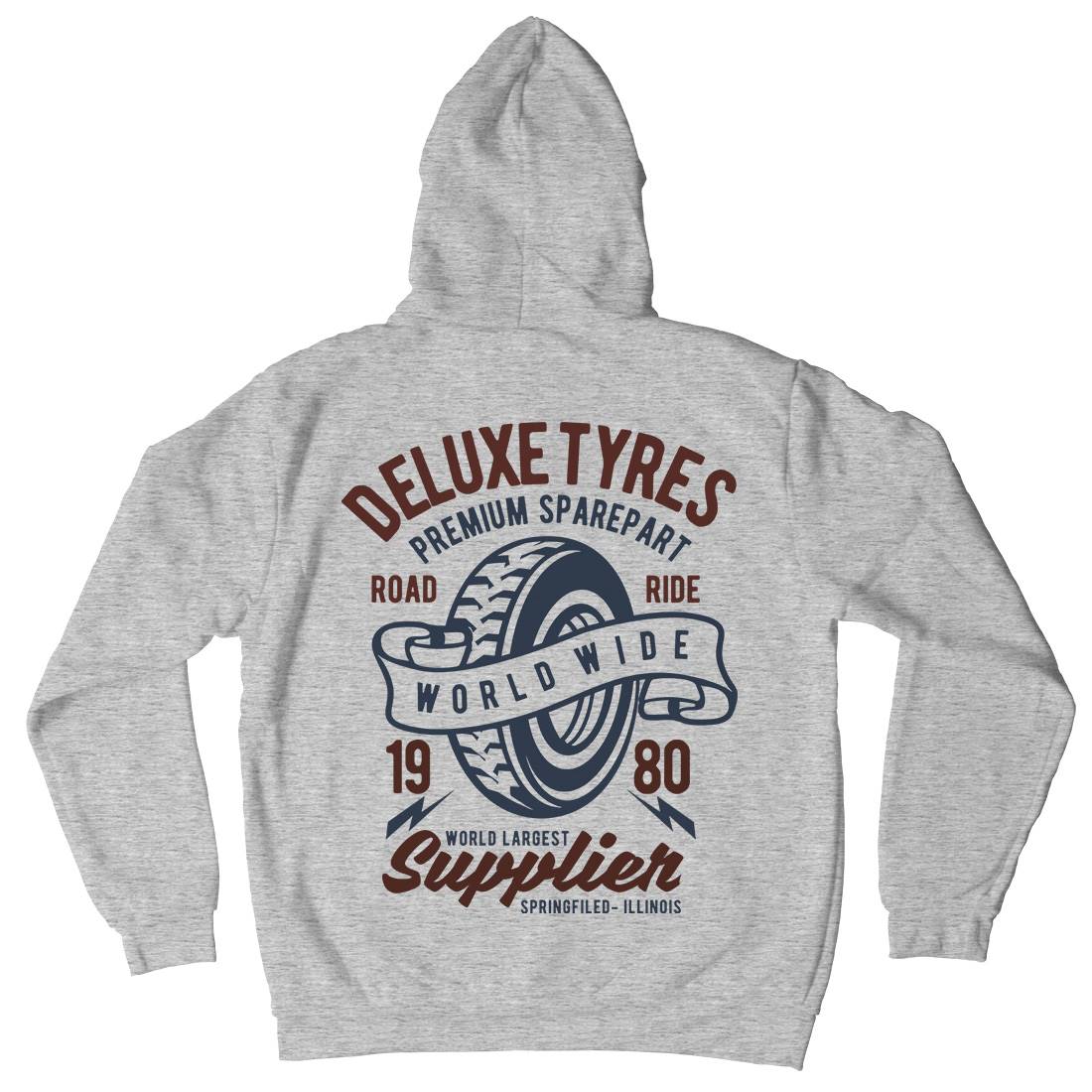 Deluxe Tyres Mens Hoodie With Pocket Cars B204