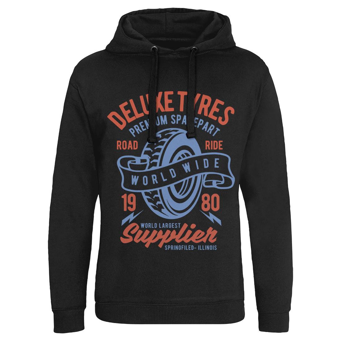 Deluxe Tyres Mens Hoodie Without Pocket Cars B204