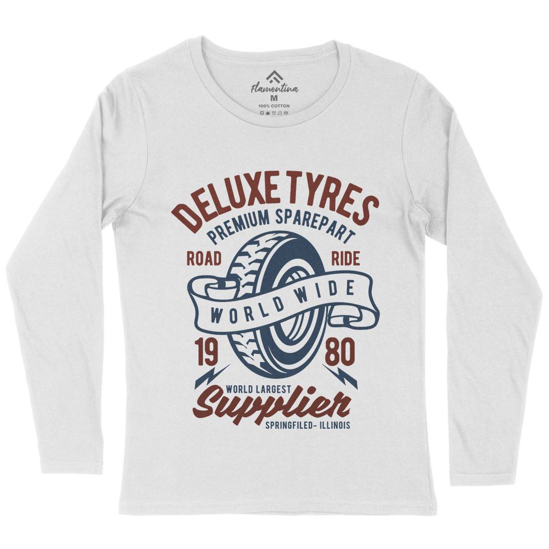 Deluxe Tyres Womens Long Sleeve T-Shirt Cars B204