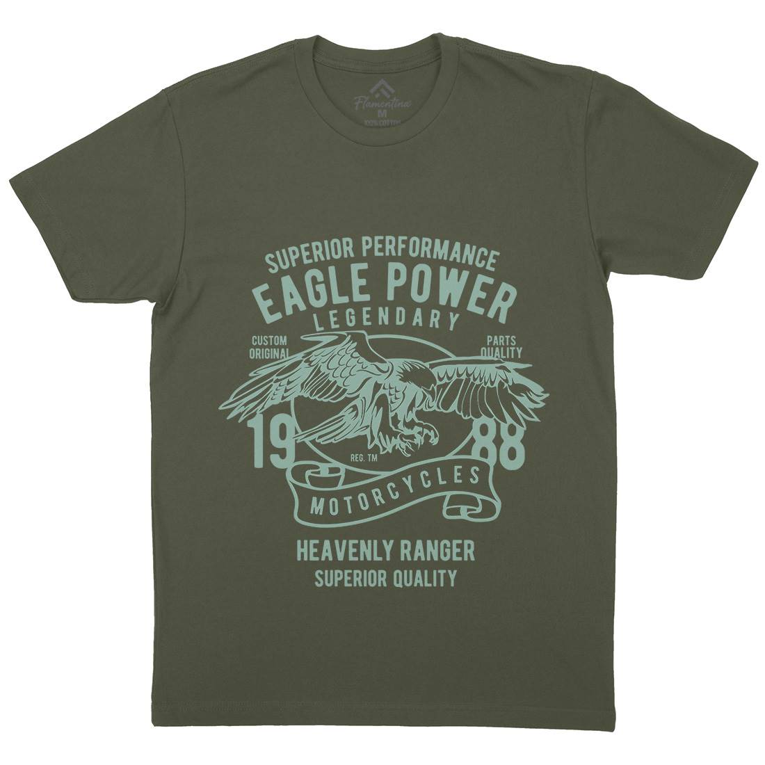 Eagle Power Mens Crew Neck T-Shirt Motorcycles B205