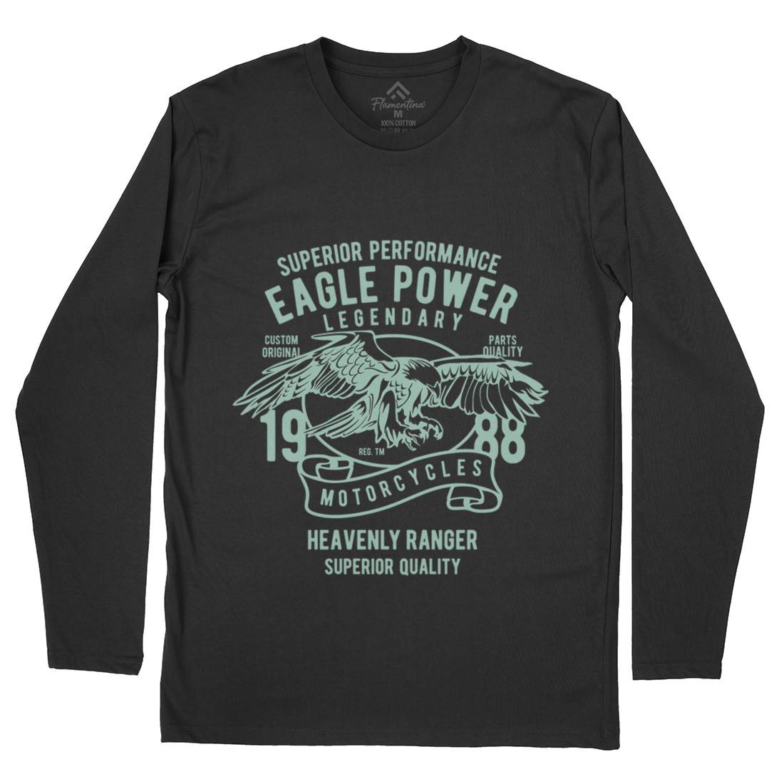 Eagle Power Mens Long Sleeve T-Shirt Motorcycles B205