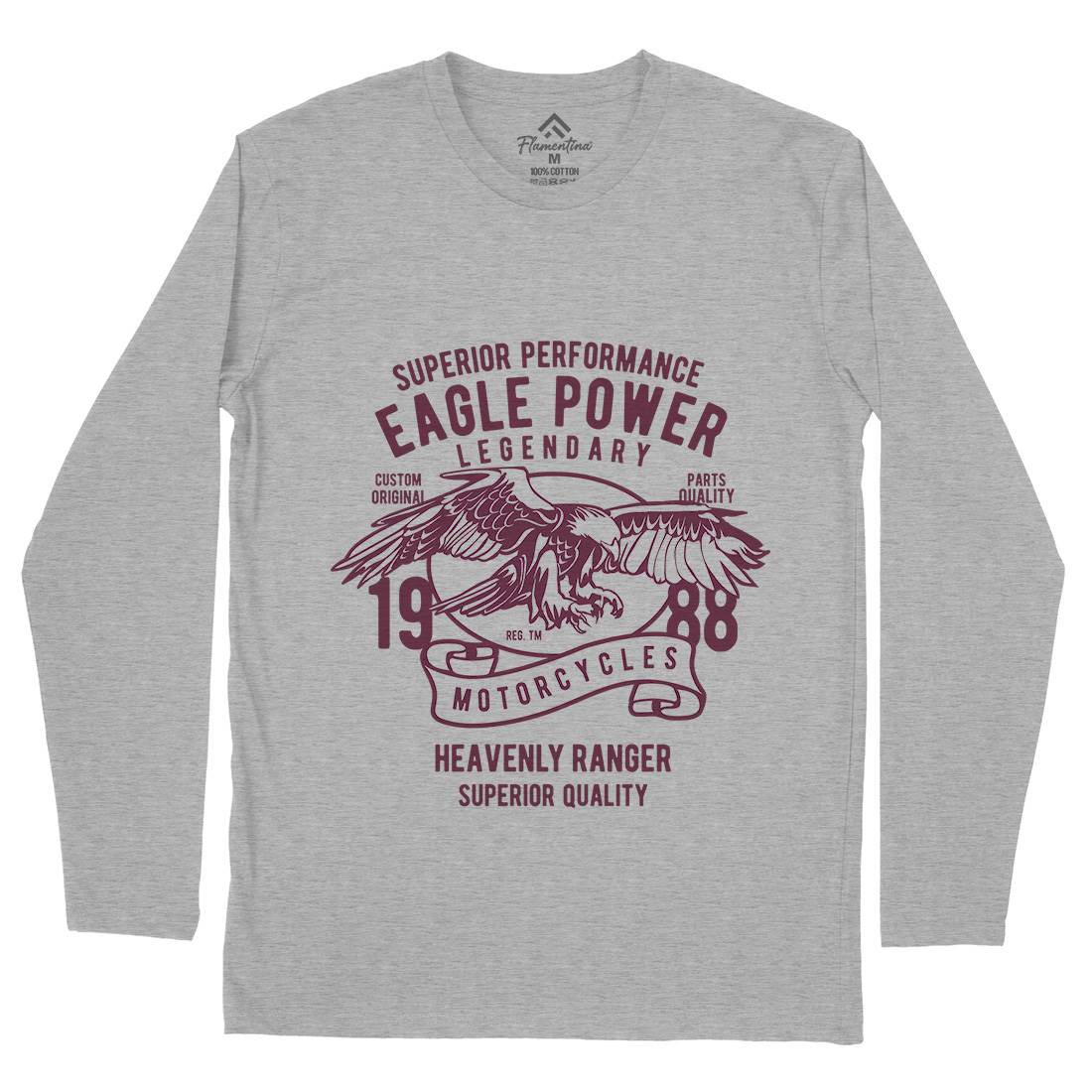 Eagle Power Mens Long Sleeve T-Shirt Motorcycles B205
