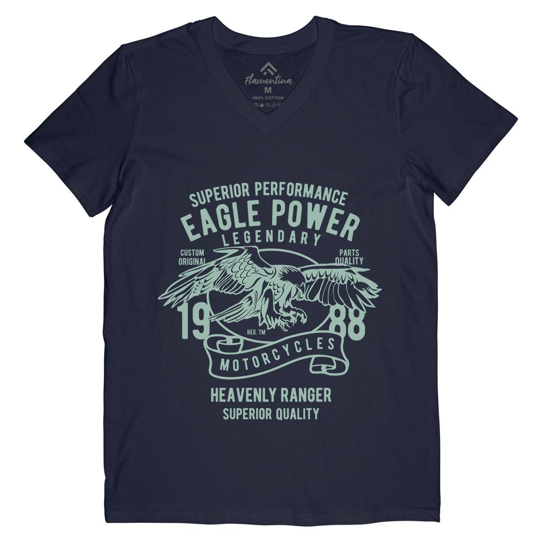 Eagle Power Mens V-Neck T-Shirt Motorcycles B205