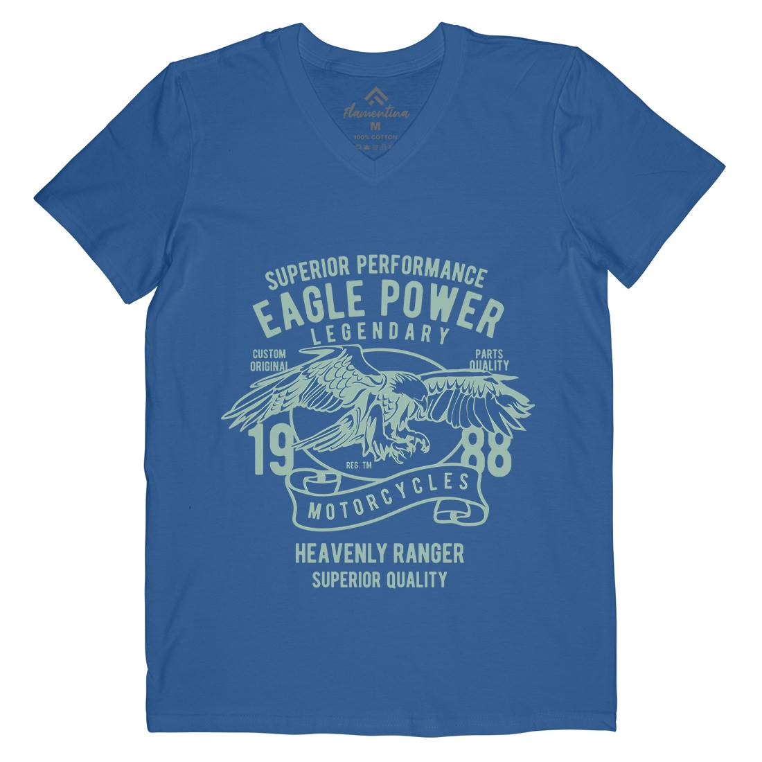 Eagle Power Mens V-Neck T-Shirt Motorcycles B205