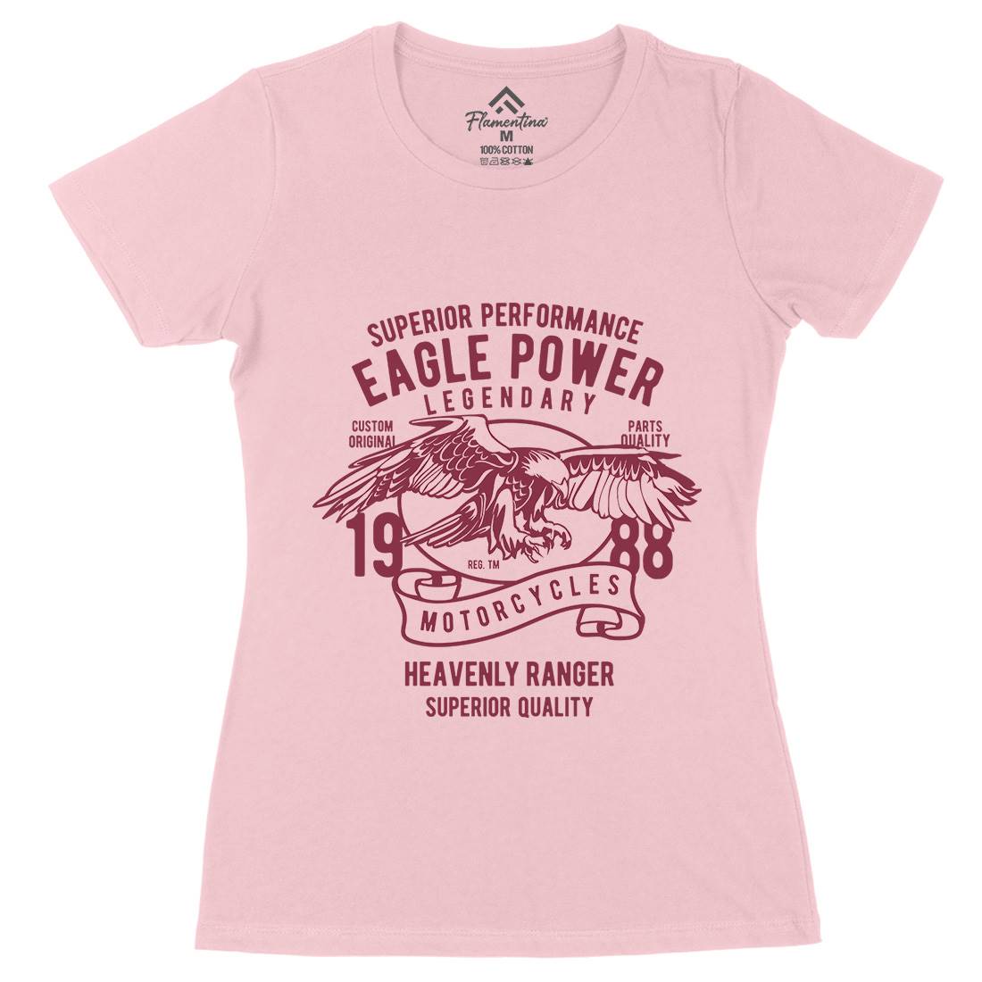 Eagle Power Womens Organic Crew Neck T-Shirt Motorcycles B205