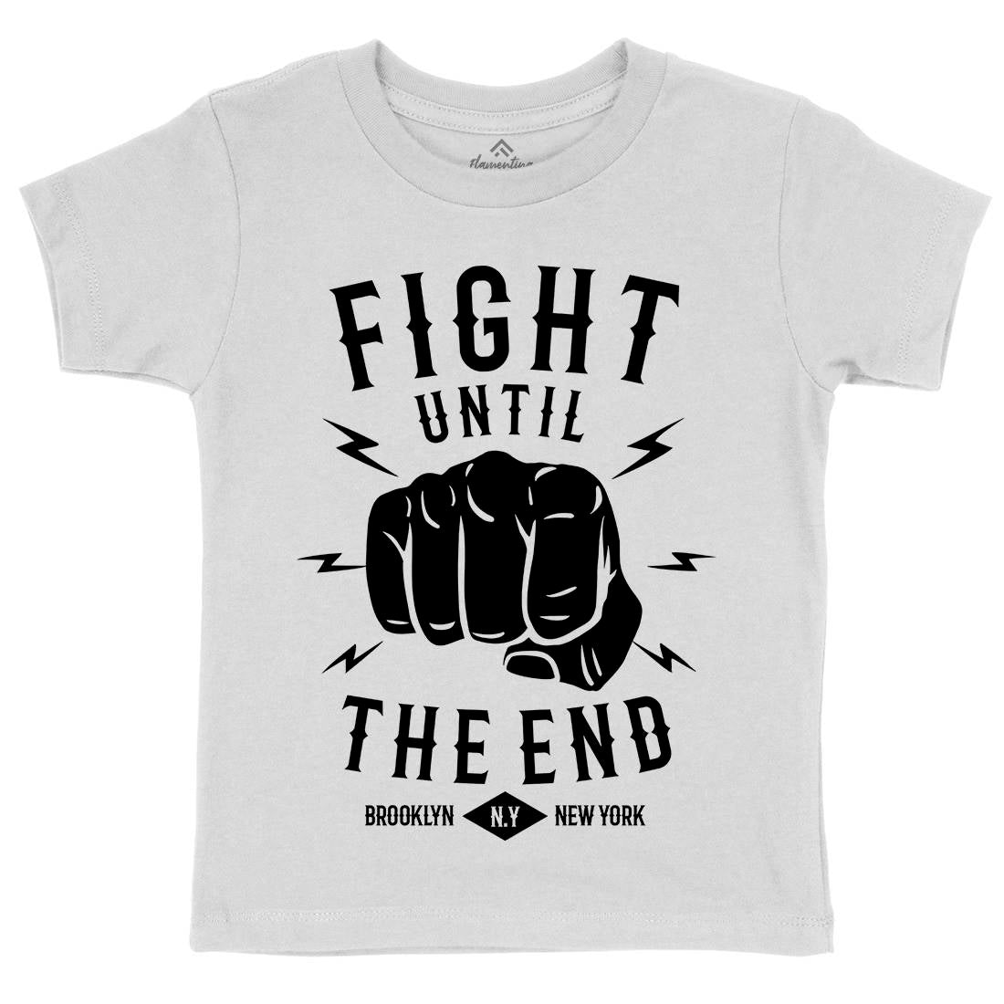 Fight Until The End Kids Organic Crew Neck T-Shirt Sport B206