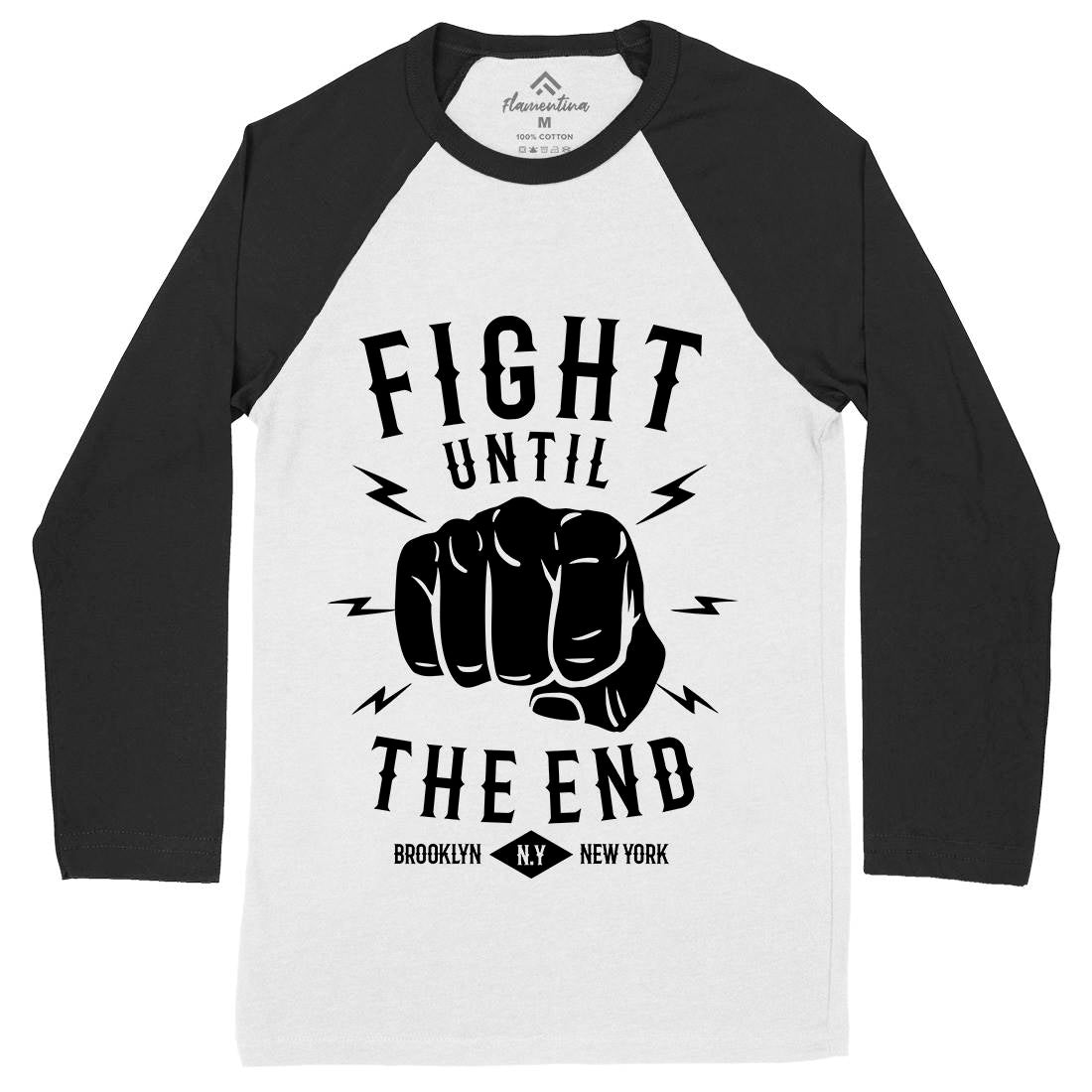 Fight Until The End Mens Long Sleeve Baseball T-Shirt Sport B206
