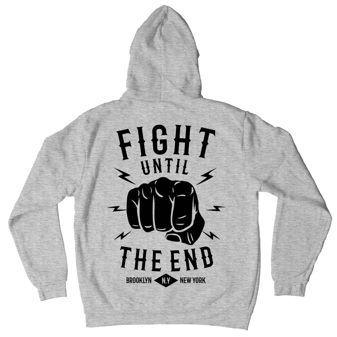 Fight Until The End Mens Hoodie With Pocket Sport B206