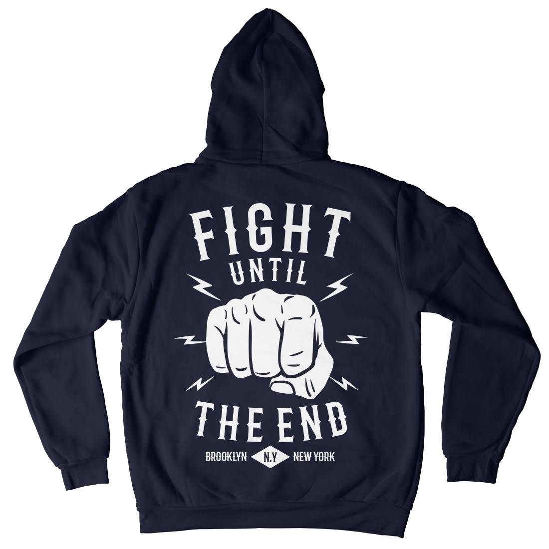 Fight Until The End Mens Hoodie With Pocket Sport B206