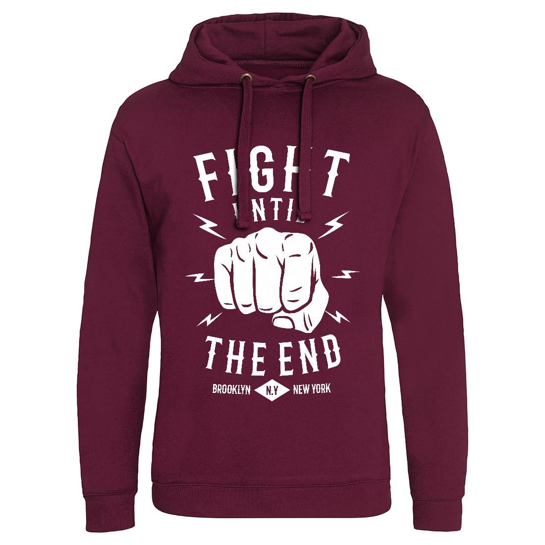 Fight Until The End Mens Hoodie Without Pocket Sport B206