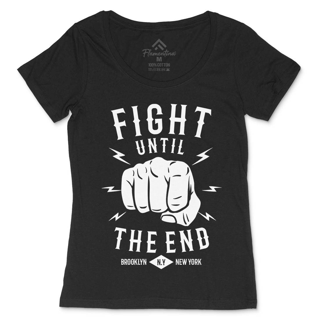 Fight Until The End Womens Scoop Neck T-Shirt Sport B206