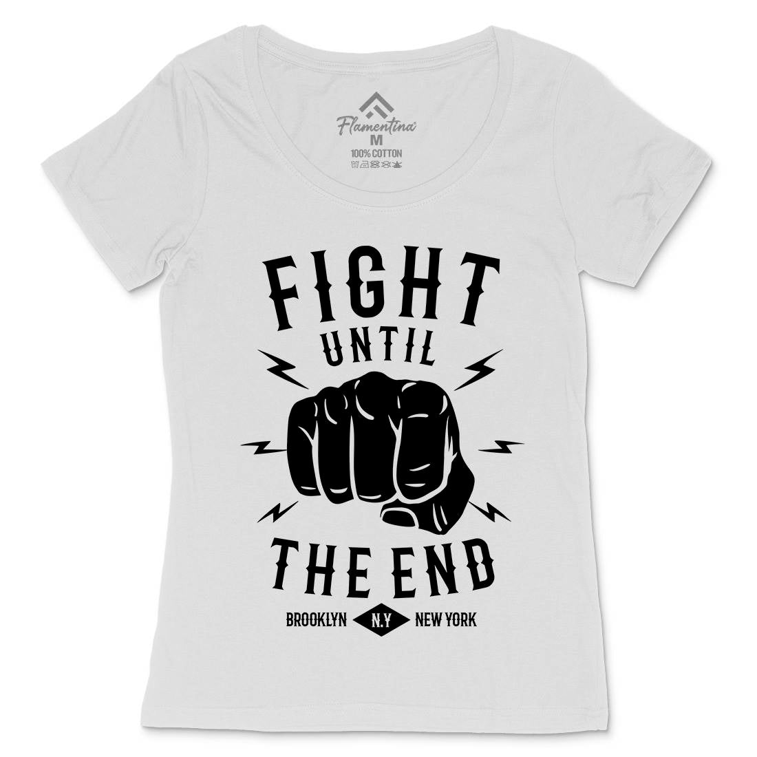 Fight Until The End Womens Scoop Neck T-Shirt Sport B206