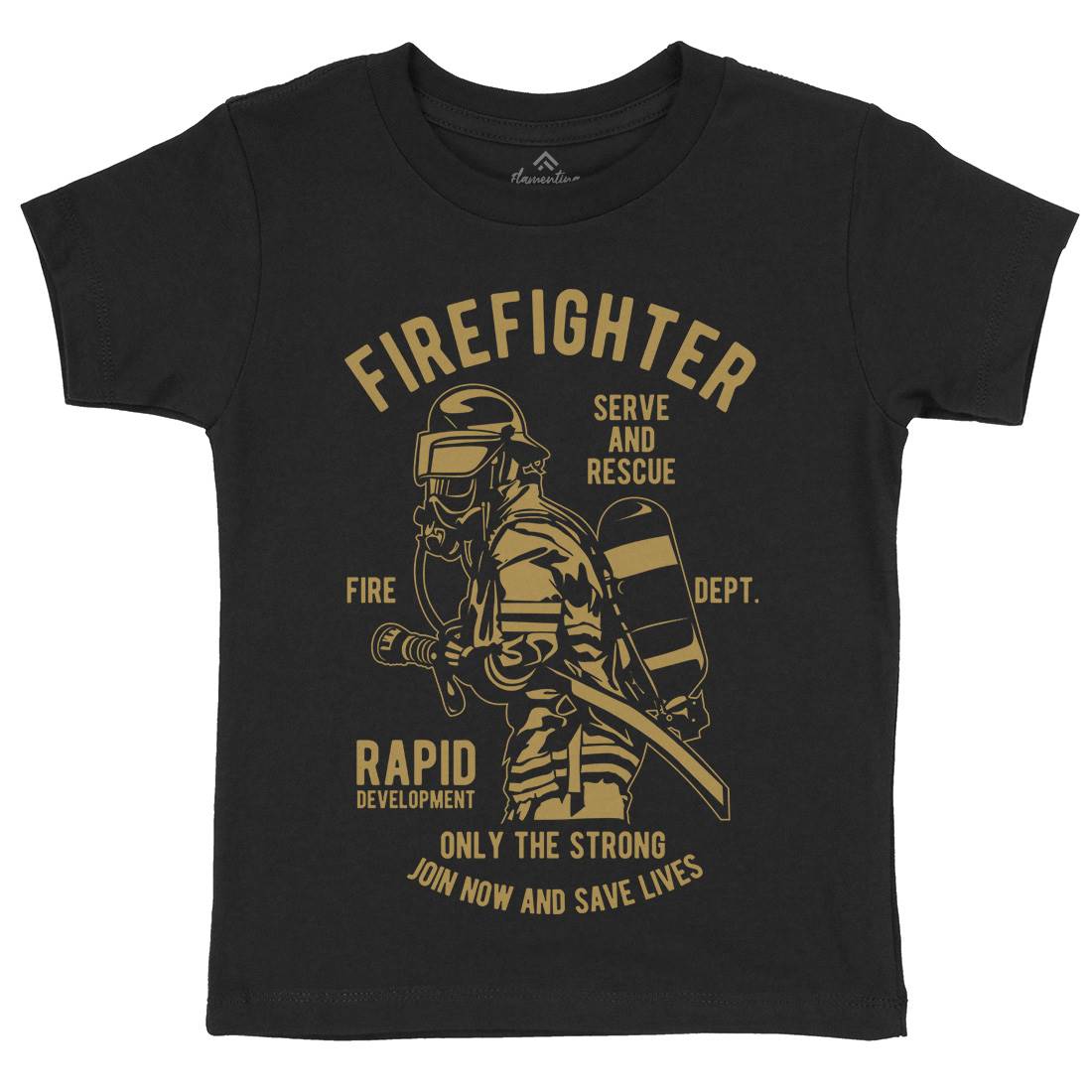 Firefighter Dept Kids Organic Crew Neck T-Shirt Firefighters B207