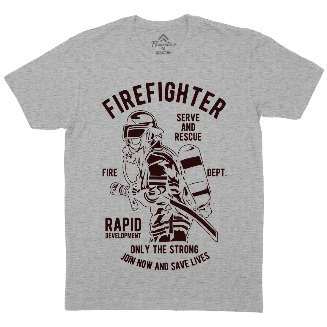 Firefighter Dept Mens Organic Crew Neck T-Shirt Firefighters B207