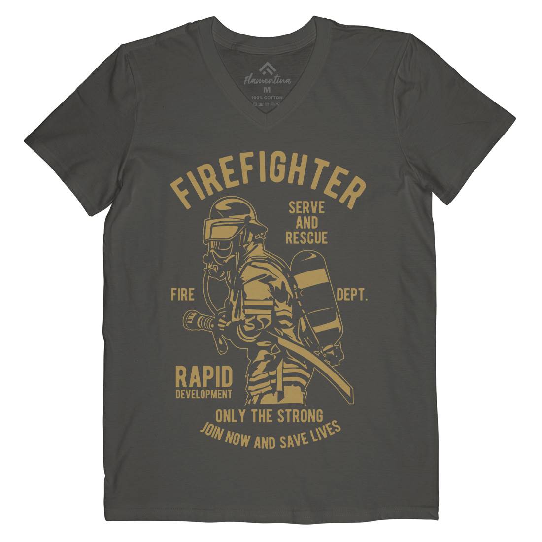 Firefighter Dept Mens V-Neck T-Shirt Firefighters B207