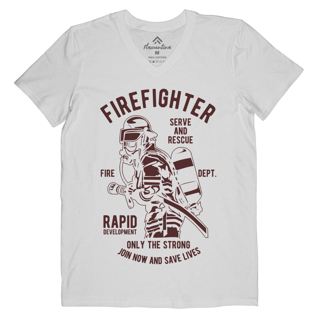 Firefighter Dept Mens Organic V-Neck T-Shirt Firefighters B207