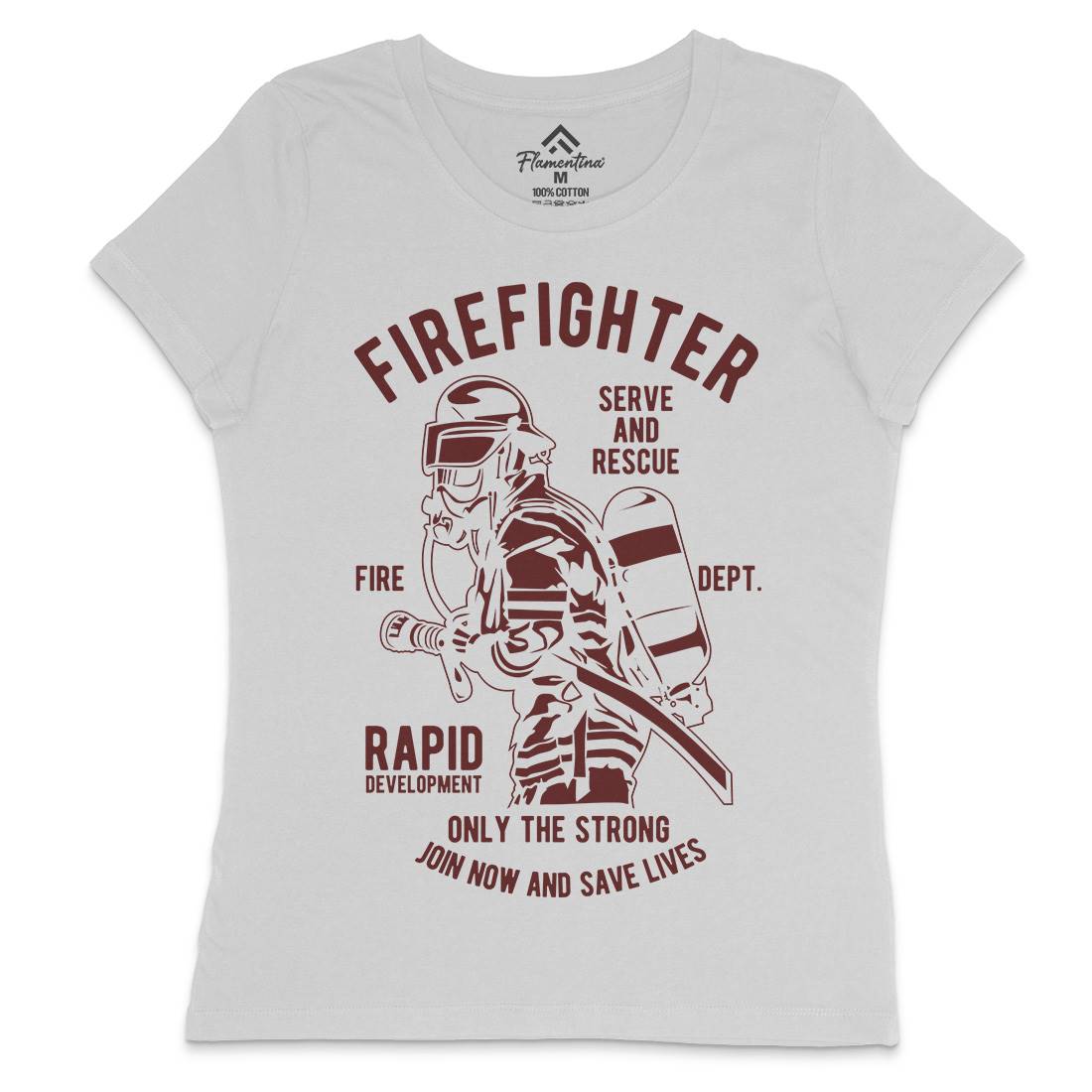 Firefighter Dept Womens Crew Neck T-Shirt Firefighters B207