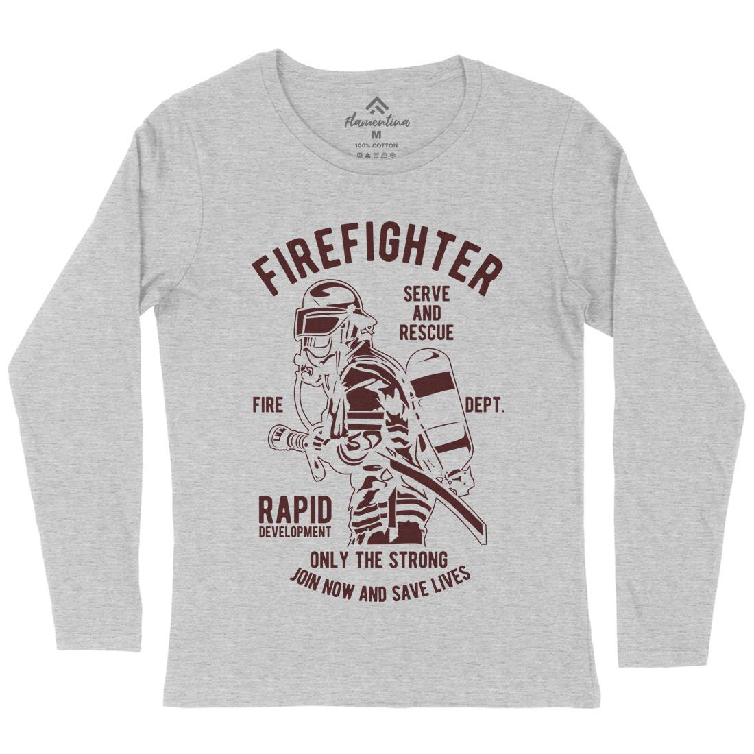 Firefighter Dept Womens Long Sleeve T-Shirt Firefighters B207