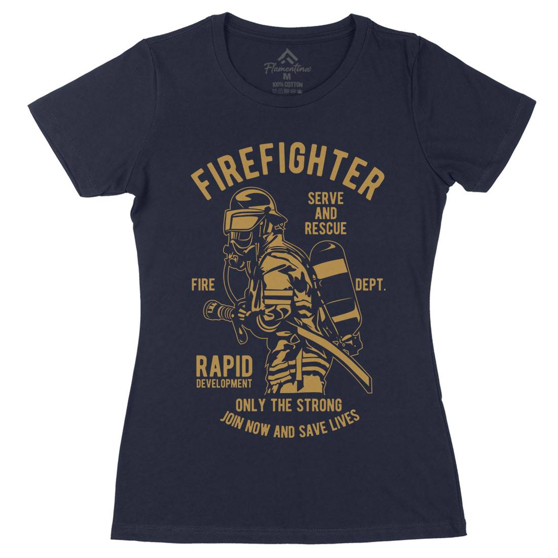 Firefighter Dept Womens Organic Crew Neck T-Shirt Firefighters B207