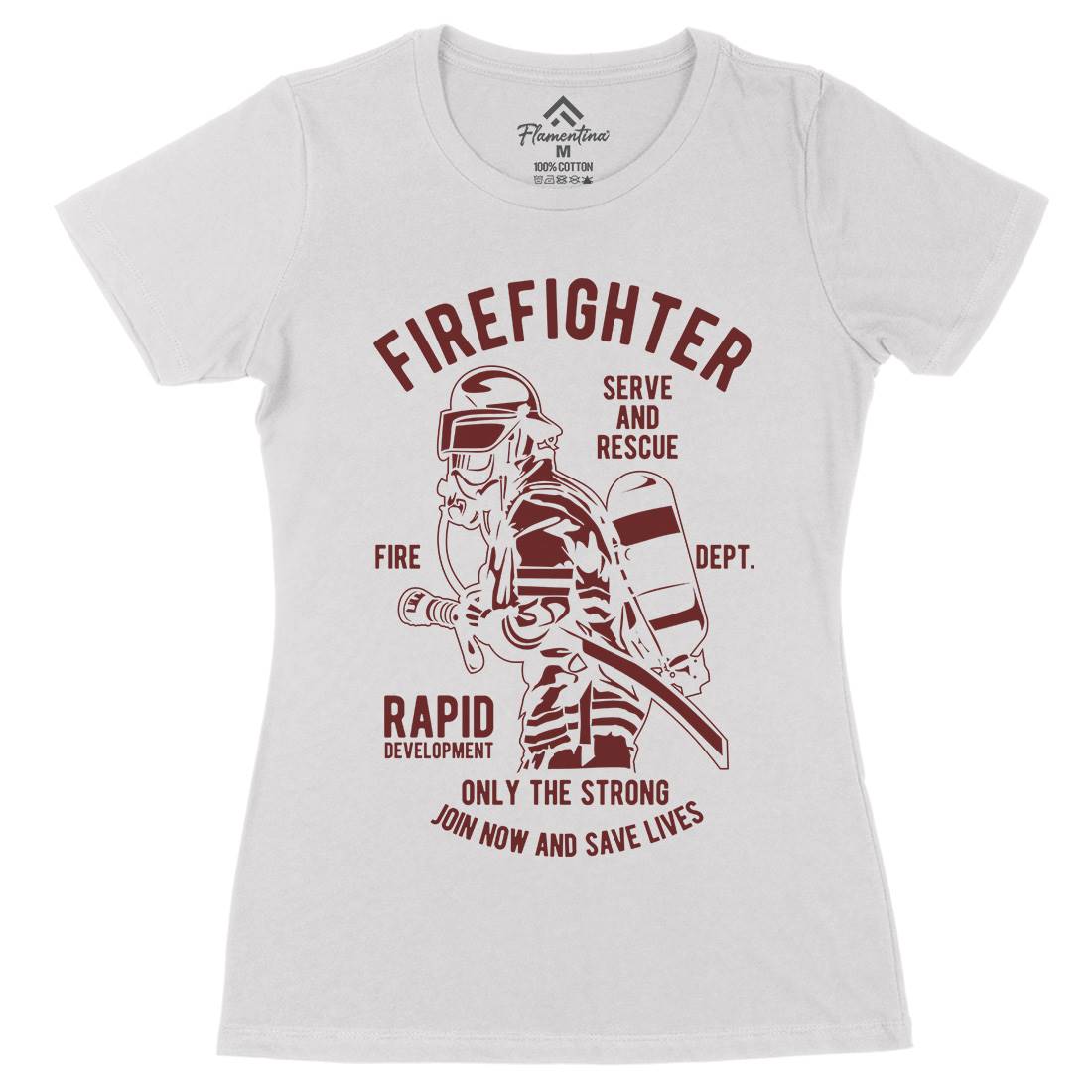 Firefighter Dept Womens Organic Crew Neck T-Shirt Firefighters B207