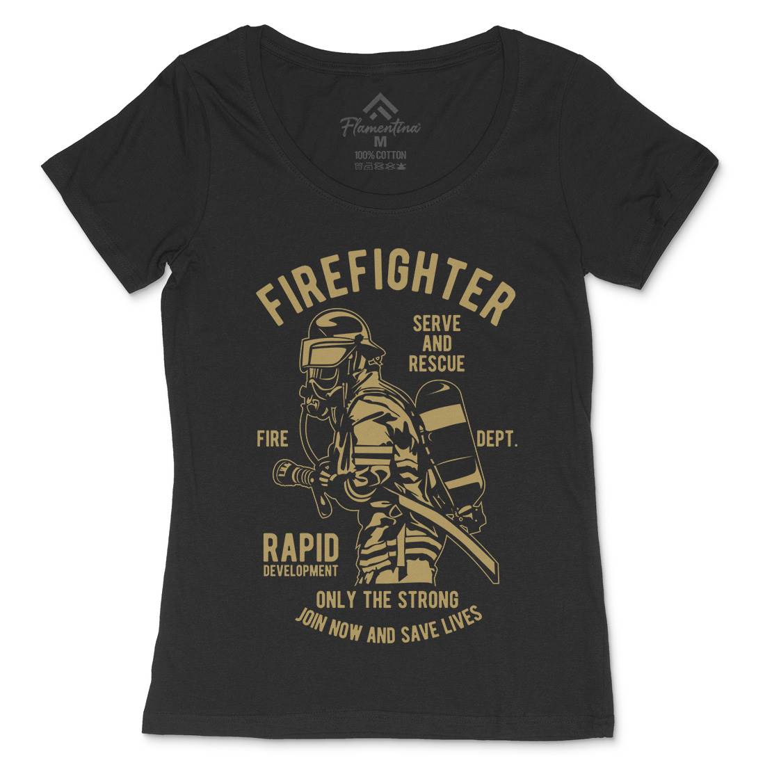 Firefighter Dept Womens Scoop Neck T-Shirt Firefighters B207