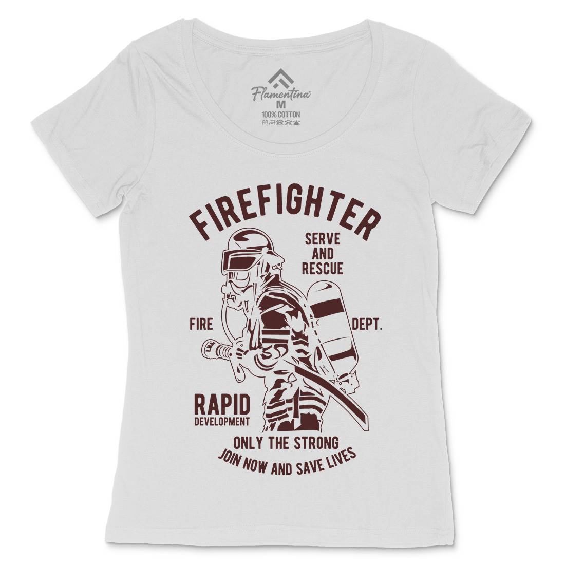 Firefighter Dept Womens Scoop Neck T-Shirt Firefighters B207