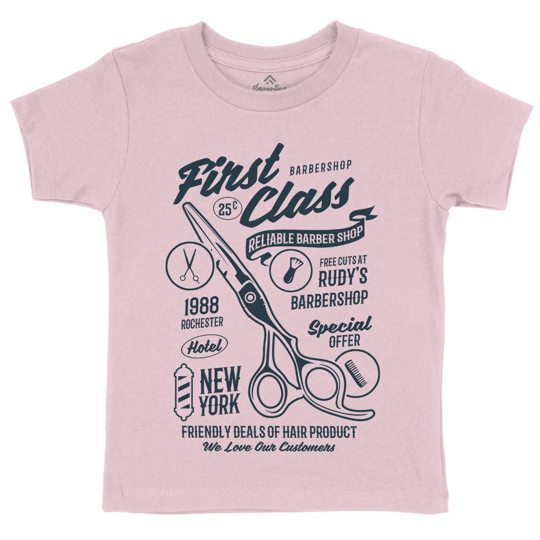 First Class Kids Crew Neck T-Shirt Barber B208