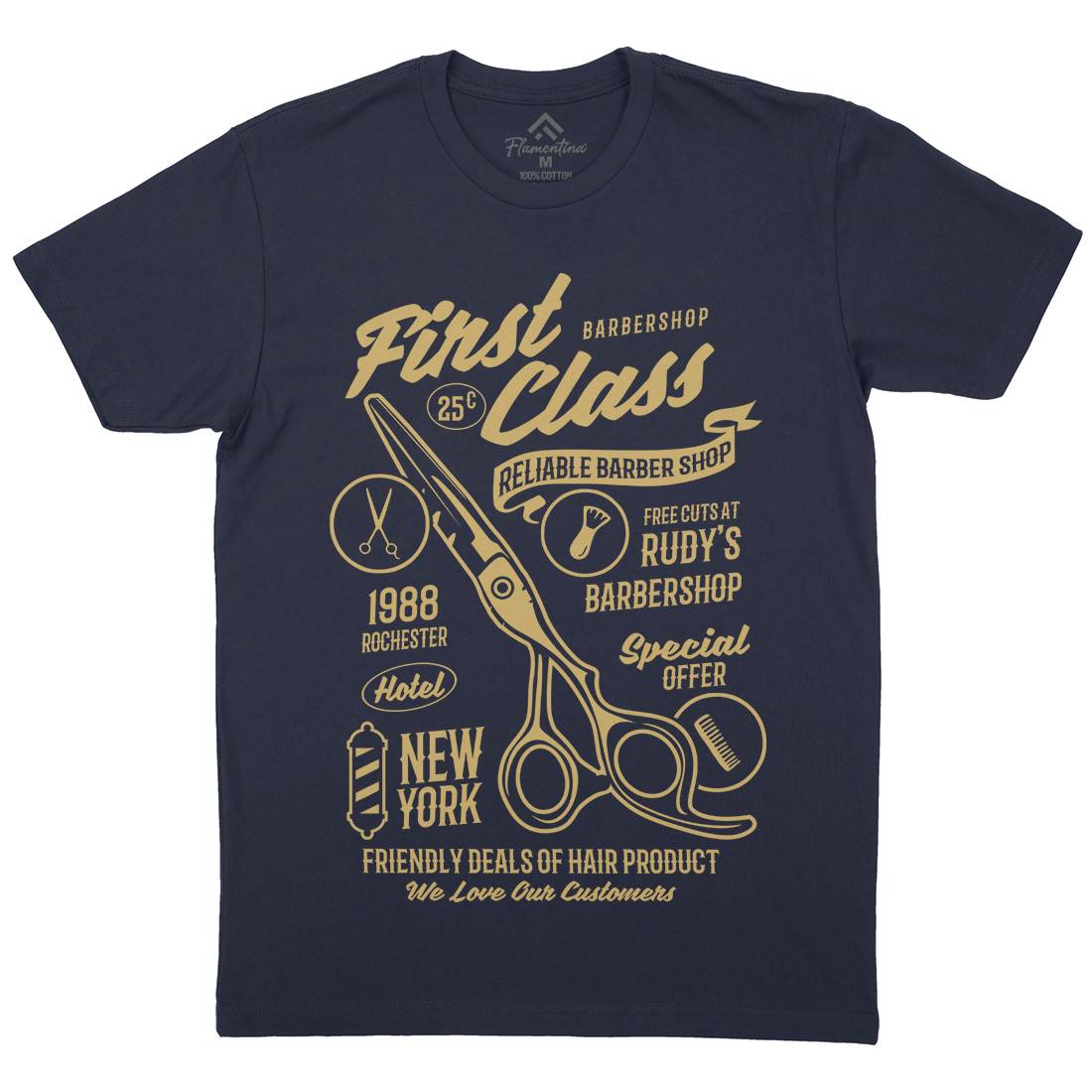 First Class Mens Crew Neck T-Shirt Barber B208