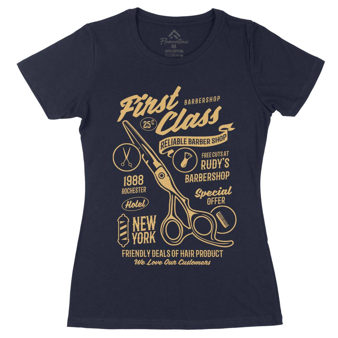 First Class Womens Organic Crew Neck T-Shirt Barber B208