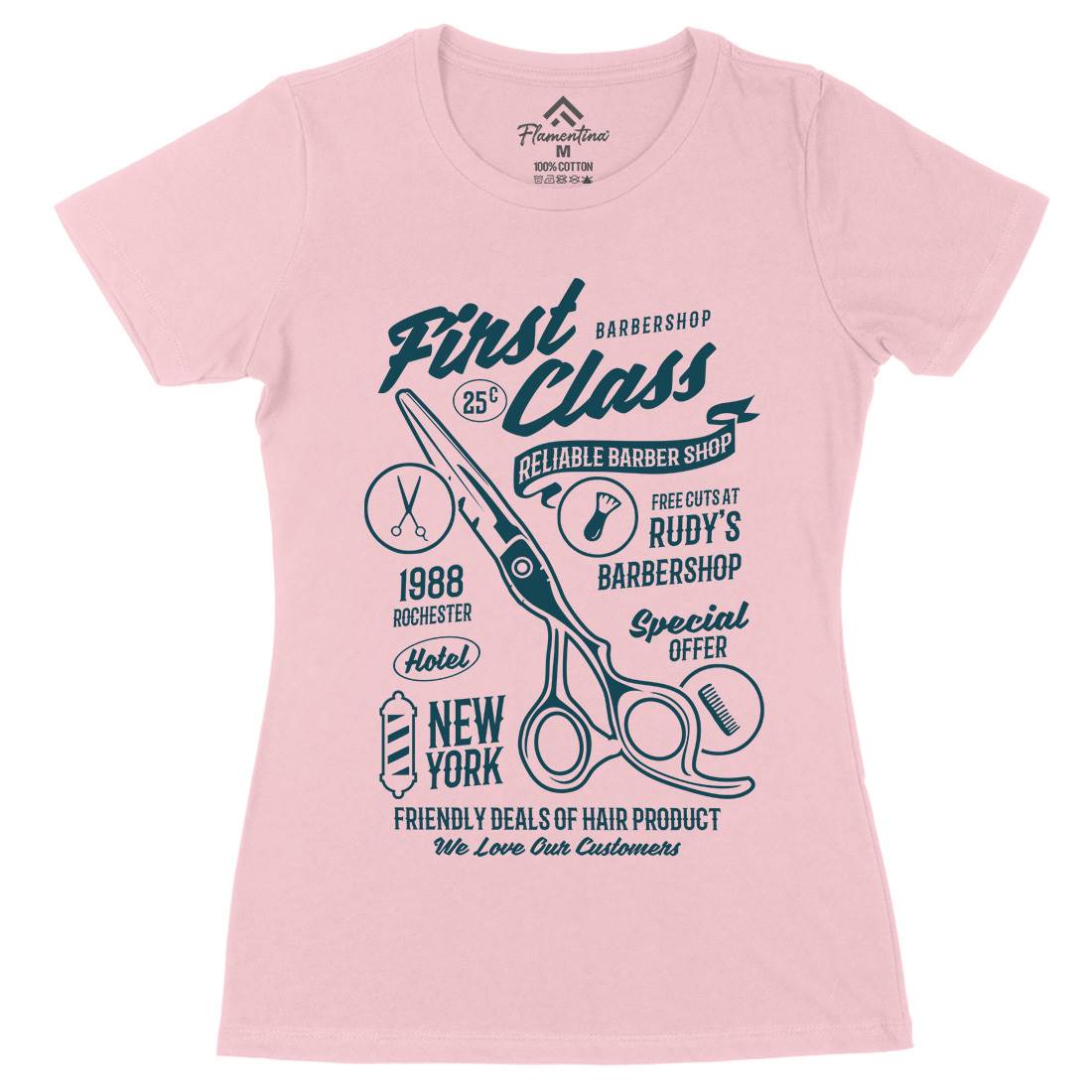 First Class Womens Organic Crew Neck T-Shirt Barber B208
