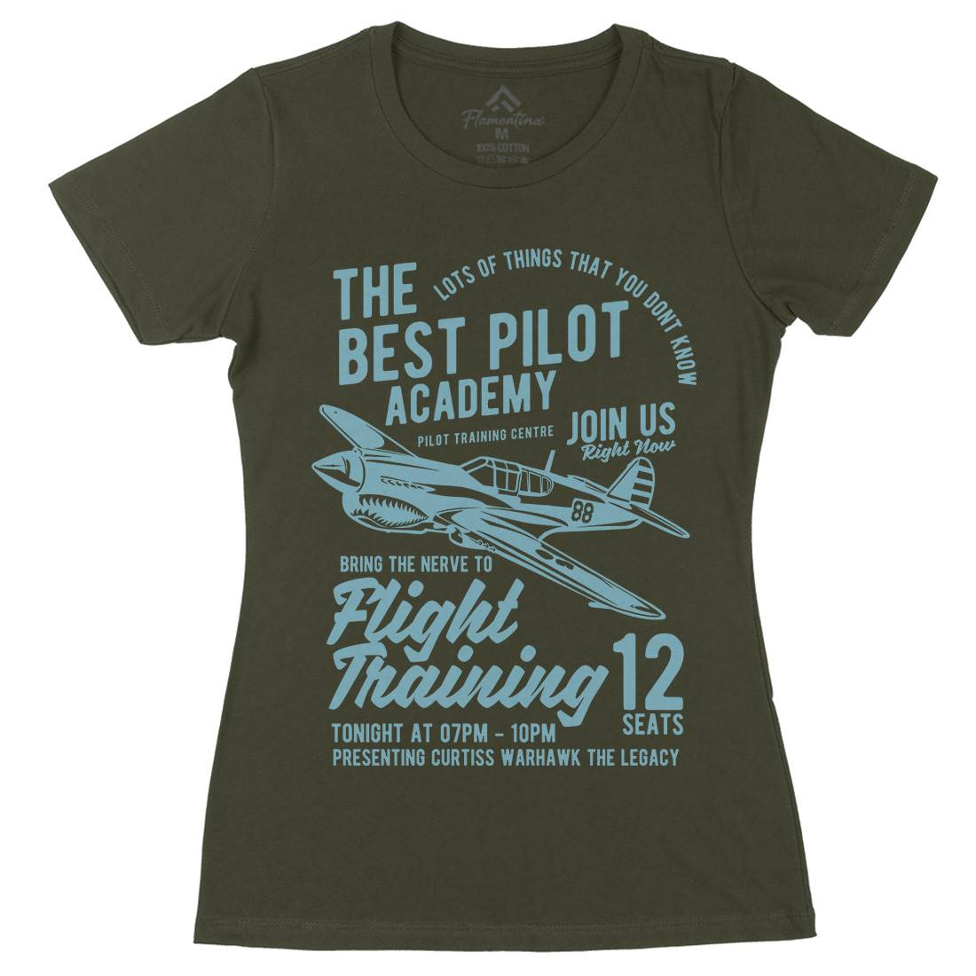 Flight Training Womens Organic Crew Neck T-Shirt Vehicles B209
